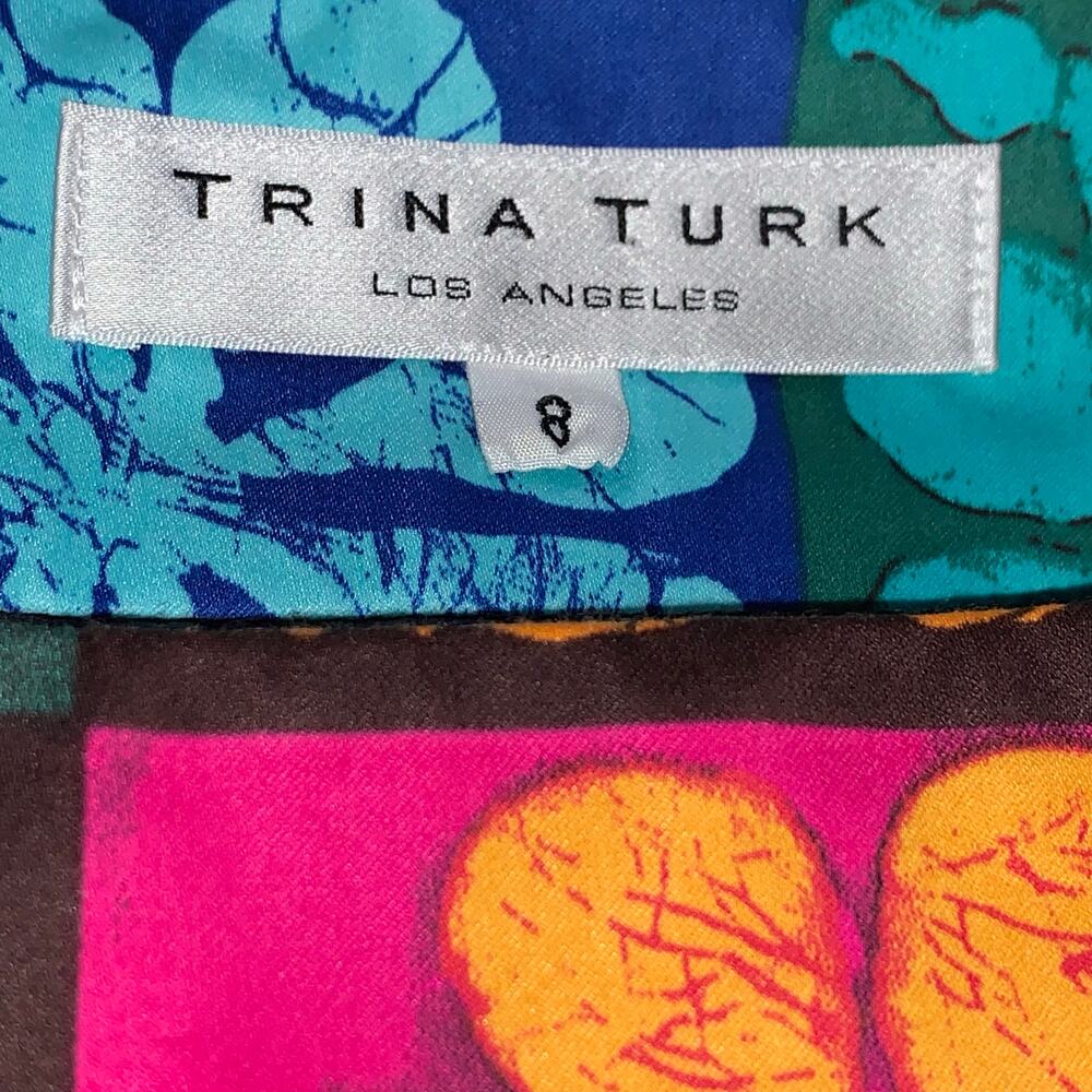 Trina Turk Mini Skirt Retro Floral Boho Patchwork Flower Power, Size 8 - Picture 2 of 7